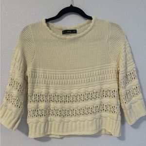 Mango Crochet Sweater Top Size Medium